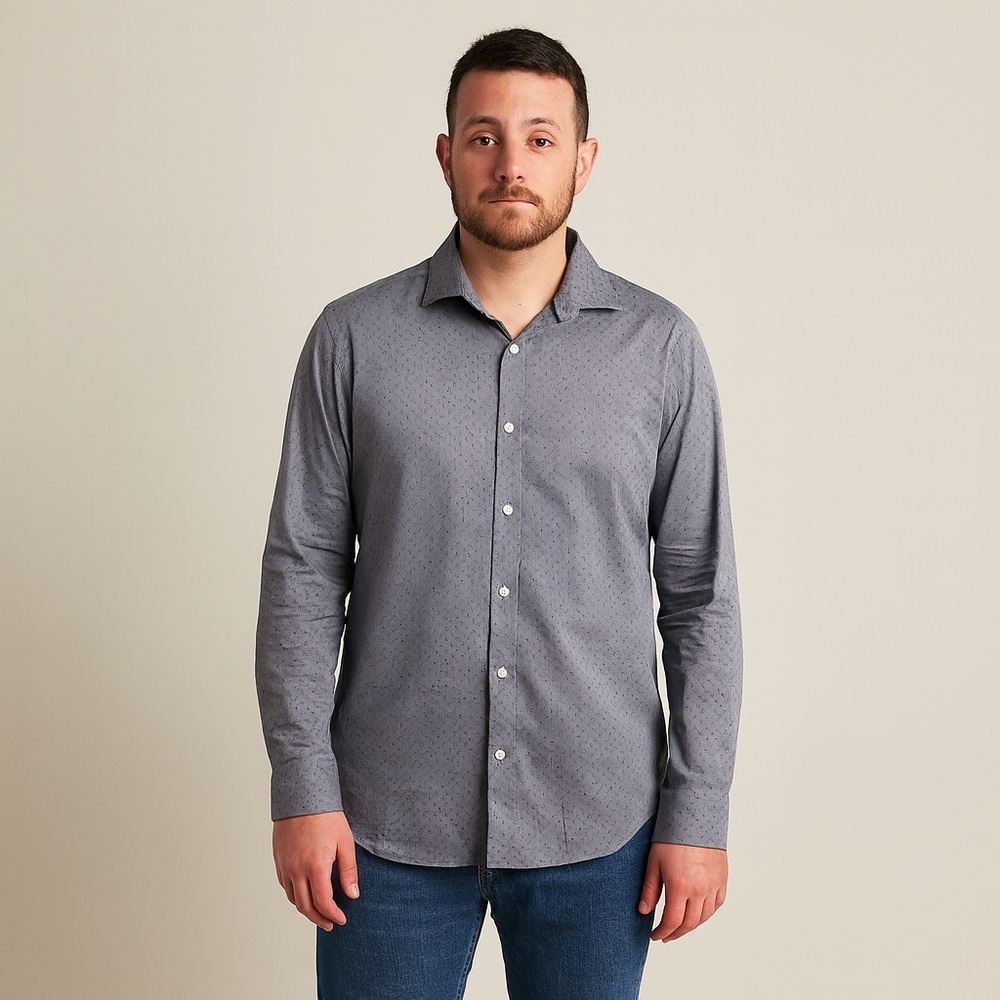Tommy Hilfiger Men's Blue Pattern Button-Down Shirt